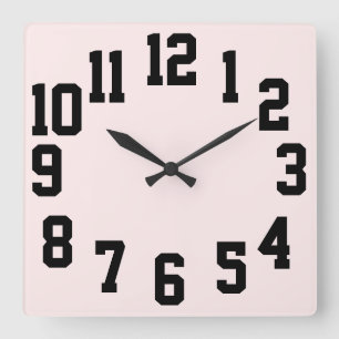 High Contrast Big Numbers Easy Read Square Wall Clock