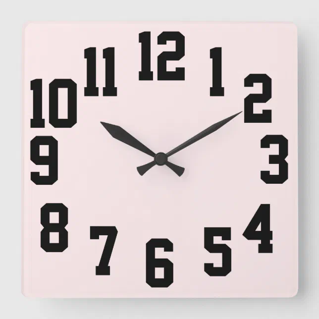 High Contrast Clock High Contrast Big Numbers Easy Read Square Wall Clock | Zazzle