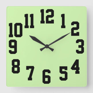 High Contrast Big Numbers Easy Read Square Wall Clock