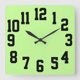 High Contrast Big Numbers Easy Read Square Wall Clock