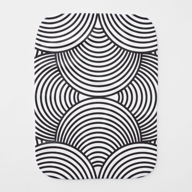 High Contrast Black & White Baby Burp Cloth (Front)