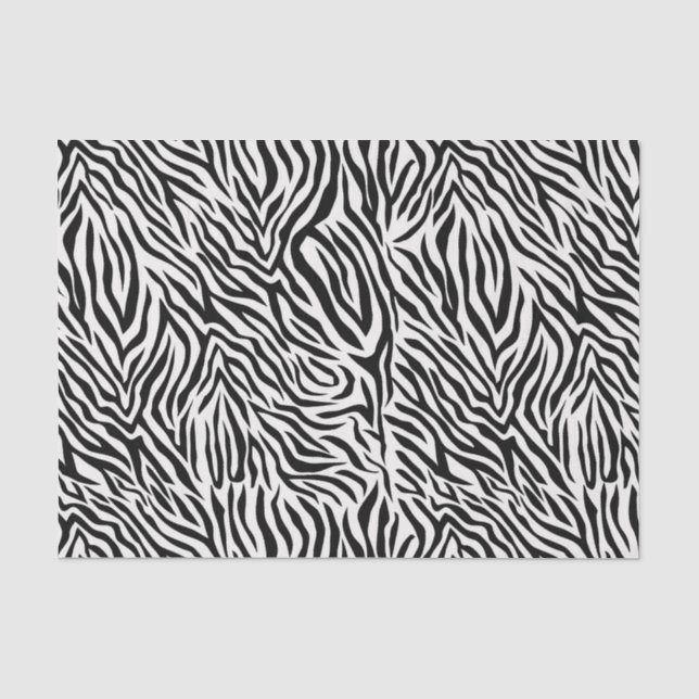 High Contrast Black White Zebra Print Decoupage Tissue Paper (Front)