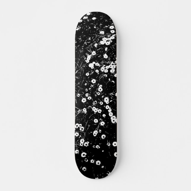 High Contrast Daisy Lawn Skateboard Deck (Front)
