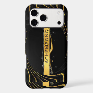 High-Contrast Elegance: Auric Cascade Flow Liquid  iPhone 17 Pro Max Case