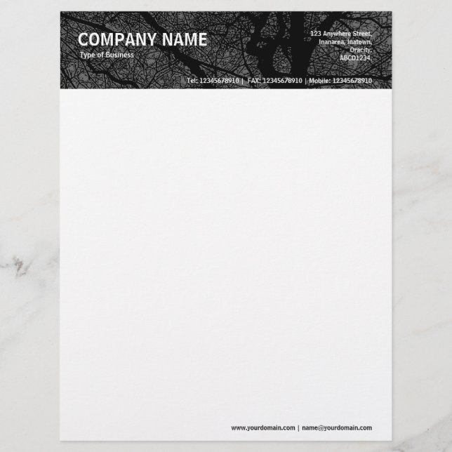 High Contrast Tree - Gray Letterhead (Front)