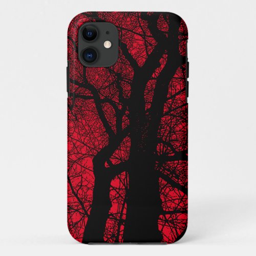 High Contrast Tree _ Red iPhone Case
