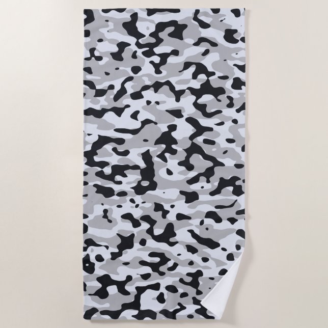 High contrast urban camouflage beach towel (Front)