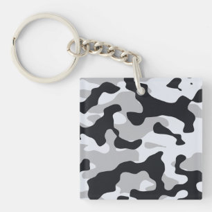 High contrast urban camouflage keychain