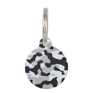 High contrast urban camouflage pet ID tag