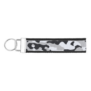 High contrast urban camouflage wrist keychain