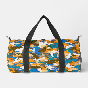 High-contrast Urban Digital Camouflage Pattern Duffle Bag