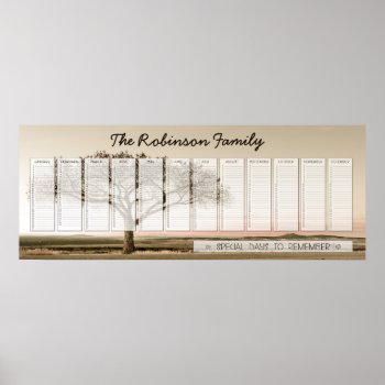 High Country Family Perpetual Calendar Custom Poster by FamilyTreed at Zazzle