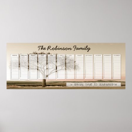 High Country Family Perpetual Calendar Custom Poster