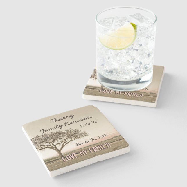 High Country Family Reunion Stone Coaster (Side)