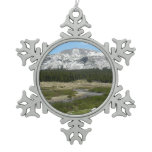 High Country Mountain Stream I Snowflake Pewter Christmas Ornament