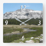 High Country Mountain Stream I Square Wall Clock