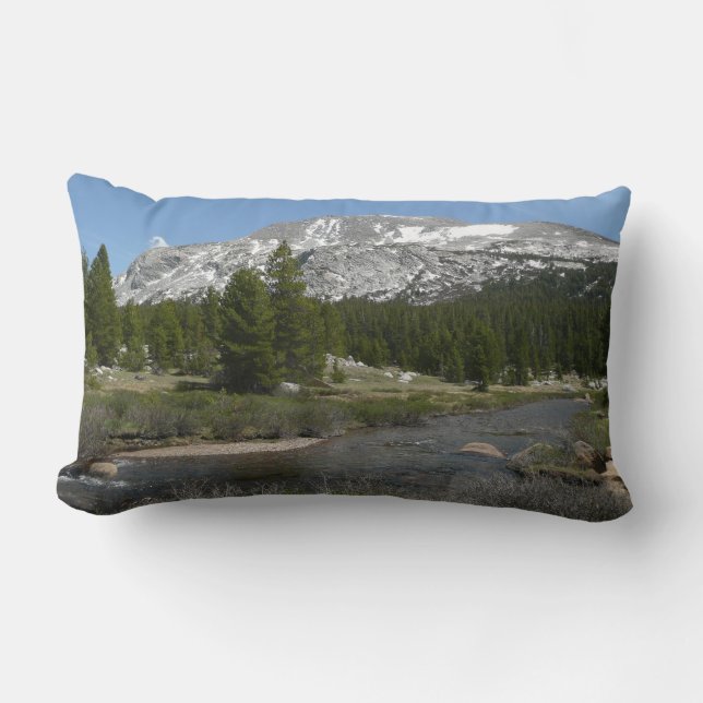 High Country Mountain Stream II at Yosemite Lumbar Pillow (Front)