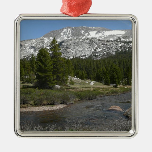 High Country Mountain Stream II at Yosemite Metal Ornament (Front)