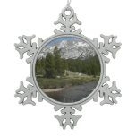 High Country Mountain Stream II at Yosemite Snowflake Pewter Christmas Ornament