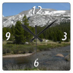 High Country Mountain Stream II Yosemite Park Square Wall Clock