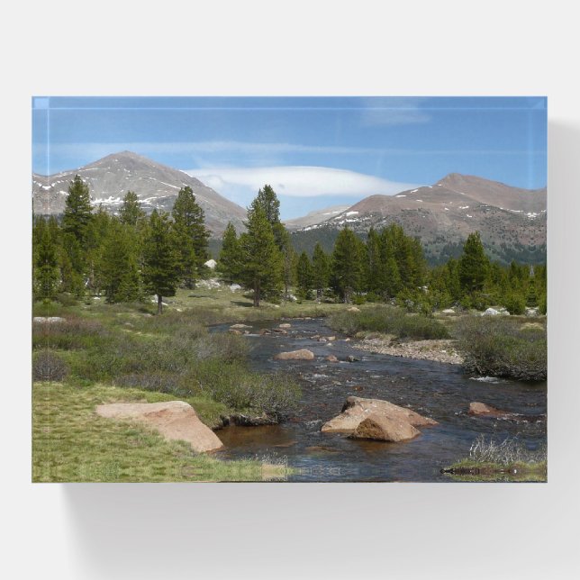 High Country Mountain Stream III at Yosemite Paperweight (Front)