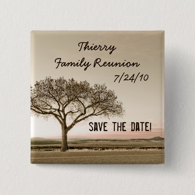 High Country Save the Date Custom Family Reunion Button (Front)