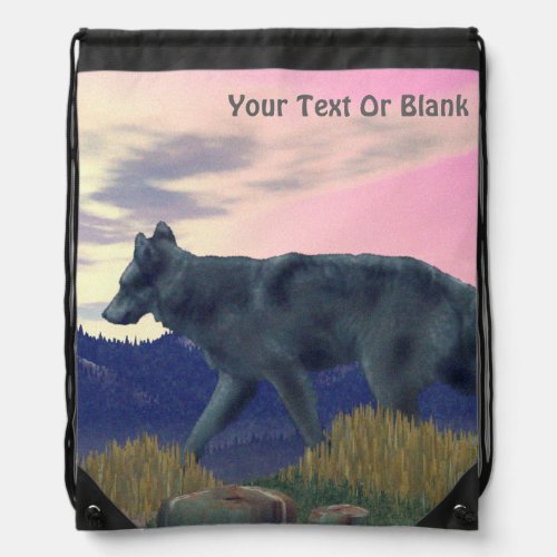 High Country Wolf Drawstring Bag