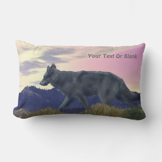 High Country Wolf Lumbar Pillow (Front)