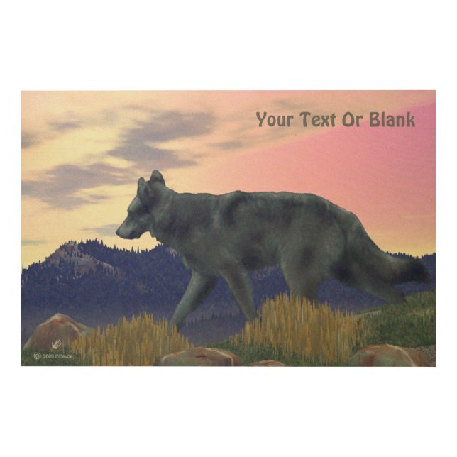 High Country Wolf Wood Wall Decor (Front)