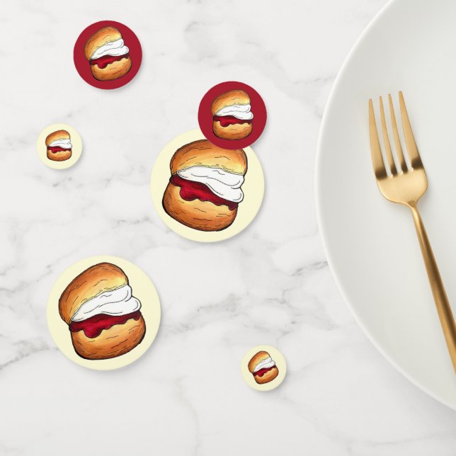 High Cream Tea Scone Jam UK British Bakery Food Confetti (Group)