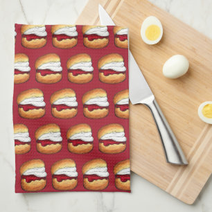 High Cream Tea Scone Jam UK British Bakery Food Kitchen Towel