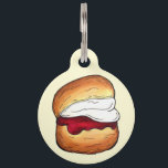 High Cream Tea Scone Jam UK British Bakery Food Pet ID Tag<br><div class="desc">Design features an original marker illustration of a classic British scone with clotted cream and jam. Ideal for afternoon tea! This cream tea design is also available on other products. Lots of additional UK food-themed designs are also available from this shop. Don't see what you're looking for? Contact Rebecca to...</div>