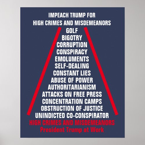 High Crimes and Misdemeanors List Impeach Trump Poster