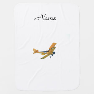 High definition photography of a yellow Airplane Baby Blanket
