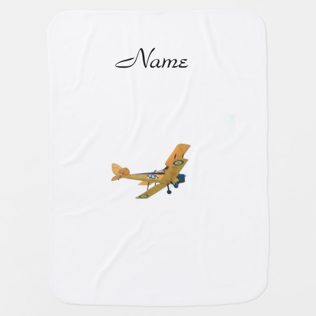 High definition photography of a yellow Airplane Baby Blanket (Front)