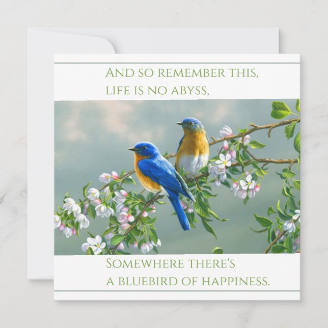 High Definition Print Square Flat Card: BLUEBIRDS  (Front)