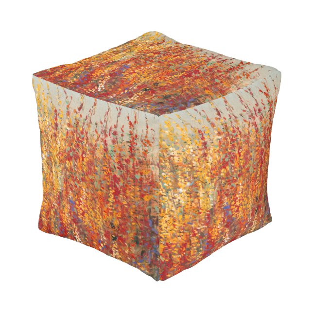 High Desert Blossoms II Pouf (Angled Front)