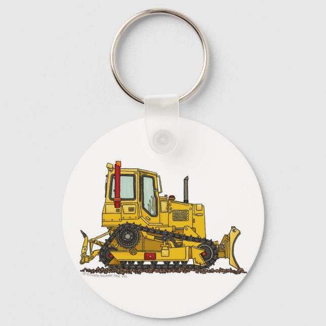 High Drive Bulldozer Dirt Mover Construction Key C Keychain (Front)