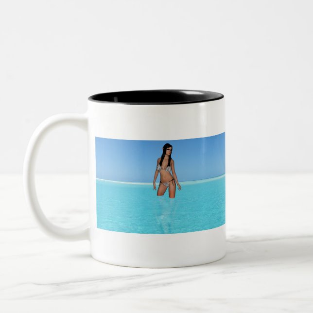 High Elf In Calm Water Two-Tone Coffee Mug (Left)
