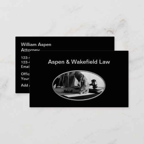 High End Attorney Jet Black Business Cards