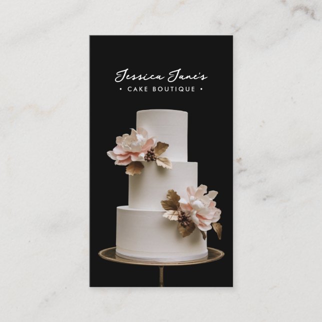 High-End Cakes / Boutique Bakery Custom Photo Business Card (Front)