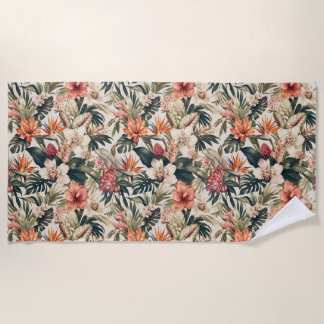 High-End Exotic Mixed Botanical Luxury Beach Towel