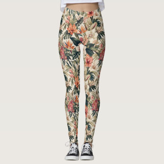 High-End Exotic Mixed Botanical Luxury Leggings