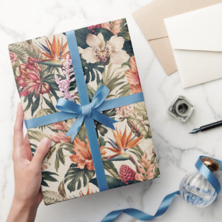 High-End Exotic Mixed Botanical Luxury Wrapping Paper