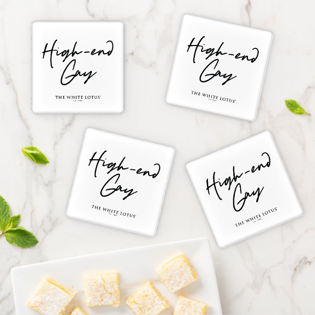 High-End Gay - The White Lotus Coaster Set (In Situ)