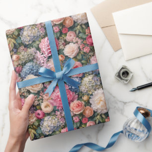 High-End Lush Floral Bouquet Wrapping Paper