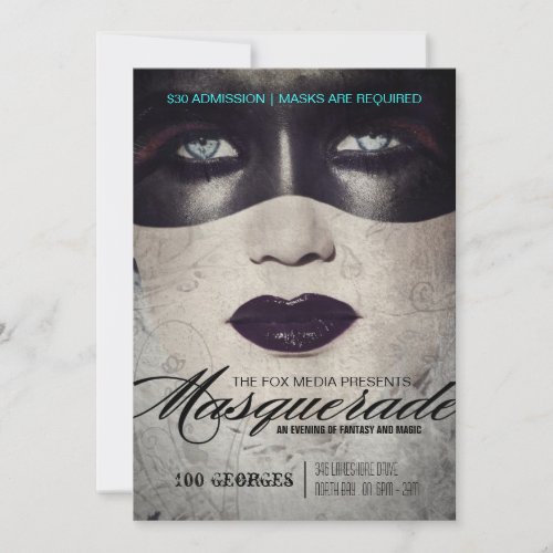 High_End Masquerade Party Invitation