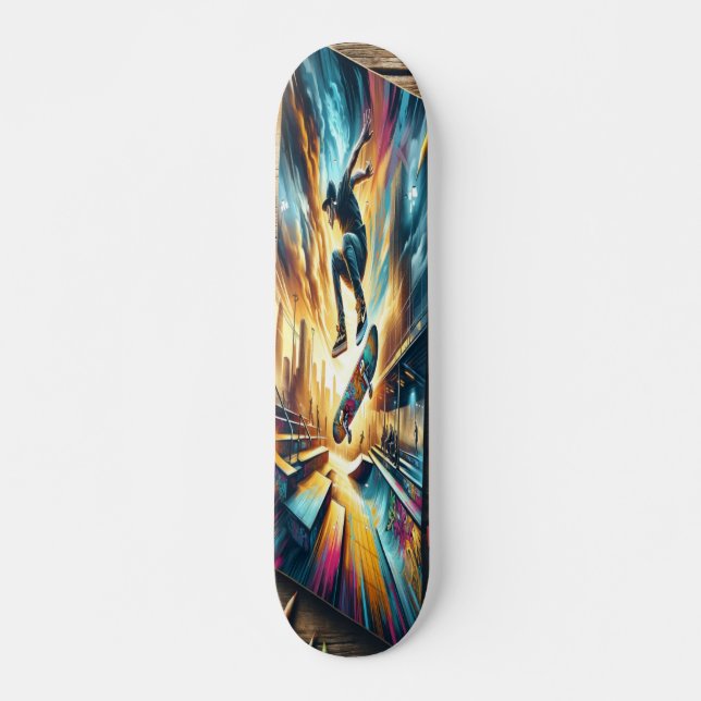 High-Energy Skateboarding Action Skateboard (Front)