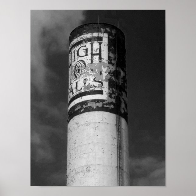 High Falls B&W Photograph Rochester NY Poster (Front)