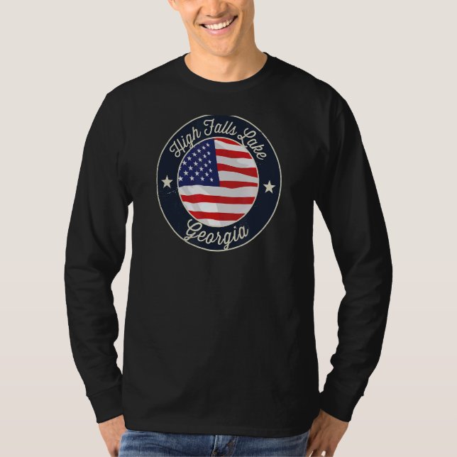 High Falls Lake  Patriotic Georgia Souvenir T-Shirt (Front)